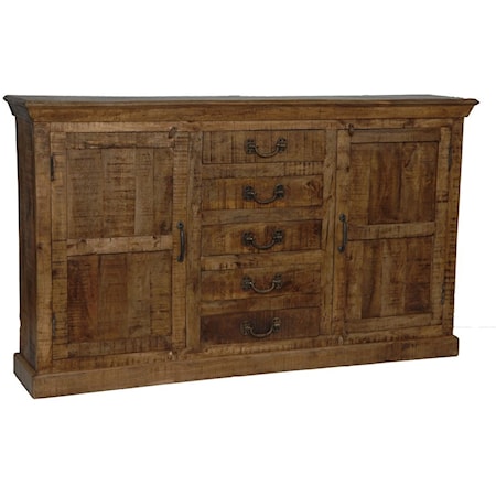 Bengal Manor Mango Wood 5 Drawer 2 Door Side